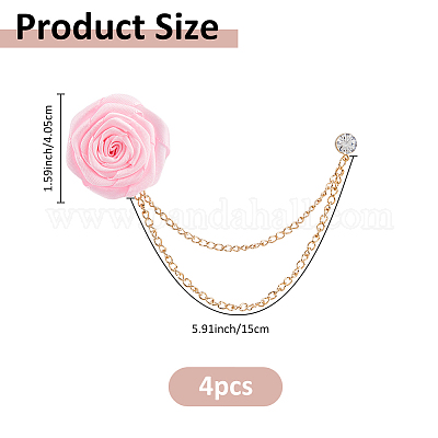 Полиэстер цветок розы лацкан булавка задняя часть&nbsp;JEWB-FH0002-09A-1