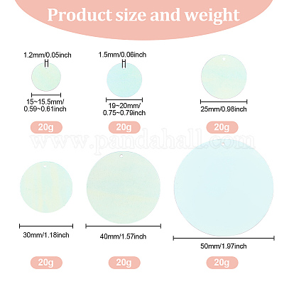 692 шт. 6 стиля переливающихся подвесок из ПВХ с пайетками/блестками&nbsp;KY-GO0001-10A-1