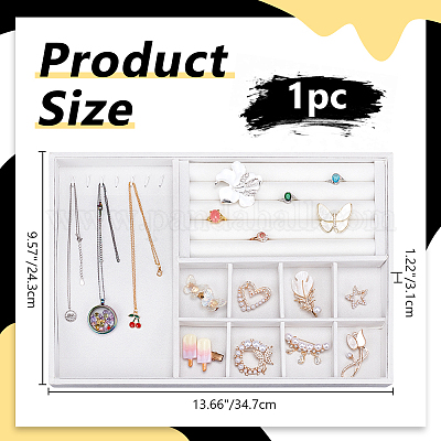 3 из 1 многоцелевых лотков для ювелирных изделий из МДФ&nbsp;ODIS-WH0086-078G-1