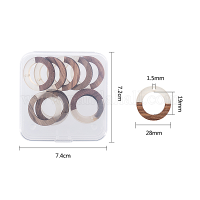 Подвески из смолы и дерева&nbsp;RESI-OL0001-10A-1