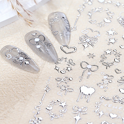 2 лист 2-х цветных пластиковых наклеек для дизайна ногтей&nbsp;MRMJ-LP0002-08-1