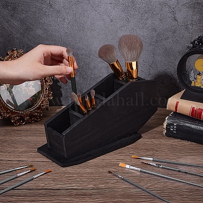 Деревянная подставка для ручек в форме гроба&nbsp;AJEW-WH0481-79-1