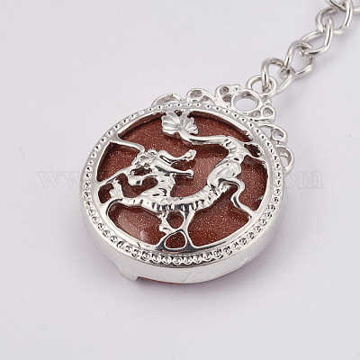 Брелок из синтетического золотого камня KEYC-P041-C04-1