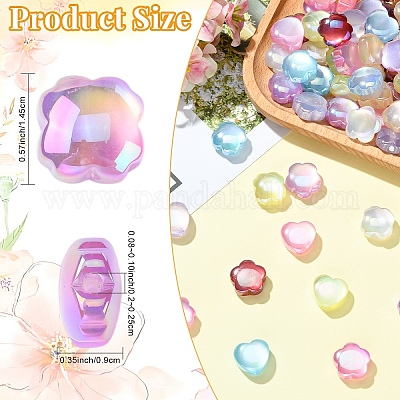 30 шт. 3 вида бусин из смолы с УФ-покрытием&nbsp;RESI-YW0005-80-1