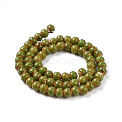 Фарфоровые бусины&nbsp;PORC-L019-8mm-10-1