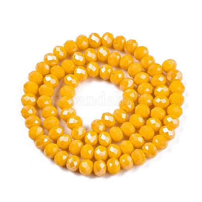 Стеклянные бусины с гальваническим покрытием  EGLA-A044-P6mm-A29-1