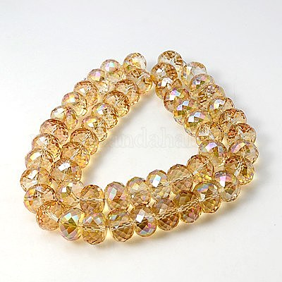 Гальванические стеклянные бусины EGLA-E005-12-1