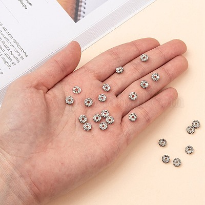 Железные хрустальные бусины-разделители со стразами&nbsp;RB-A007-6MM-N-1