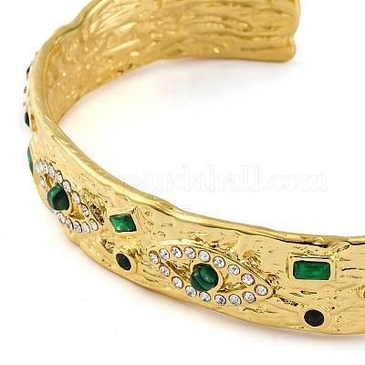 Браслеты-манжеты из натурального малахита из нержавеющей стали 304 BJEW-U009-01G-01-1