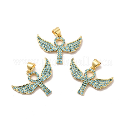 Подвески из экологически чистой латуни с микропаве из кубического циркония KK-A177-07G-04-1