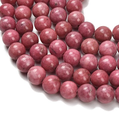 Природные родонит бисер нитей&nbsp;G-F820-K06-8mm-1