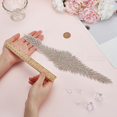 Ткань из бисера Hotfit со стразами&nbsp;DIY-WH0666-002B-1