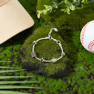 1 шт. 925 европейские бусины из стерлингового серебра с черной эмалью&nbsp;STER-UN0002-01-1