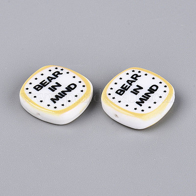 Печатные непрозрачные бусины из смолы&nbsp;RESI-N043-10A-1