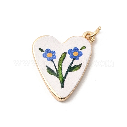 Латунные подвески с принтом&nbsp;KK-H253-05B-G-1