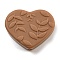 Silicone Focal Beads, Heart, Camel, 21x25x8.5mm, Hole: 2mm