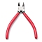 Carbon Steel Jewelry Pliers, Side Cutting Pliers, Side Cutter, with Random Pattern, with Random Pattern,, Ferronickel, Platinum, Red, 160x70x10mm