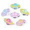 Transparent Acrylic Enamel Beads, Planet, Mixed Color, 16.5x27.5x9mm, Hole: 3.5mm