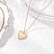 Heart with Letter Brass Pendant Cable Chain Necklaces, Golden, Letter J, 15.94 inch(40.5cm)