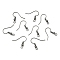 Brass Earring Hooks, with Horizontal Loop, Gunmetal, 17~19x16~18x0.8mm, Hole: 2mm