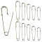 Iron Kilt Pins, Platinum, 40~60x13mm, Pin: 1.5mm, 125pcs/set
