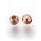 925 Sterling Silver Beads, with Silicone inside, Rose Gold, 3.5x3mm, Hole: 0.5mm