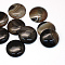 Dyed Natural Striped Agate/Banded Agate Cabochons, Half Round/Dome, Coconut Brown, 30~31x6~8mm