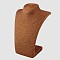Stereoscopic Necklace Bust Displays, PU Mannequin Jewelry Displays, Covered by Rattan, Coffee, 210x125x278mm
