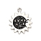 Alloy Enamel Pendants, Platinum, Sun, 22.5x19.5x1mm, Hole: 1.8mm