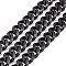 304 Stainless Steel Cuban Link Chains, Faceted, Unwelded, Electrophoresis Black, 13.5~14x11.5~12x3mm
