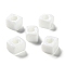 Handmade Lampwork Beads, square, White, 9.5~11.5x10~12x8~8.5mm, Hole: 3.5~4mm