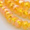 AB Color Plated Faceted Rondelle Electroplate Glass Beads Strands, Orange, 6x4mm, Hole: 1mm, about 80pcs/strand, 15 inch