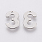 Tarnish Resistant 201 Stainless Steel Charms, Number, Num.3, 11x8x0.6mm, Hole: 1mm