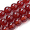 Natural Carnelian Beads Strands, Dyed, Round, 8mm, Hole: 1mm, about 47~48pcs/strand, 14.9 inch