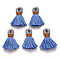 Cotton Tassel Pendant Decorations, Royal Blue, 35~45x11~12x6mm, Hole: 4~6x5~7mm