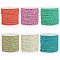 6 Rolls 6 Colors Cotton Cord, Braided Rope, Mixed Color, 1mm, about 30.62 Yards(28m)/Set, 1roll/color