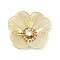 Brass Cabochon, with Rhinestone, Long-Lasting Plated, Nickel Free, Flower, Real 18K Gold Plated, 31x35x5.5mm