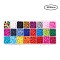 24 Colors Glass Seed Beads, Round, Mixed Color, 4~5x3~4mm, Hole: 1~2mm