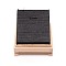 Wooden Necklace Displays, Cover with Cloth, Sqaure, Black, 7.5x7.5x6cm