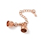 Brass Chain Extender, with Cord Ends and Lobster Claw Clasps, Rose Gold, 35.5mm long, cord end: 8mm wide, 11mm long, hole: 6.5mm