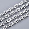 Brass Mariner Link Chains, Soldered, Cadmium Free & Nickel Free & Lead Free, with Spool, Silver, 10x6.6x1.4mm, about 16.4 Feet(5m)/roll