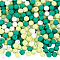 500Pcs Rubberized Style Imitated Silicone Acrylic Beads, Round, Sea Green, 8x7.5mm, Hole: 1.6mm