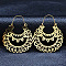 304 Stainless Steel Hollow Flower Hoop Earrings, Bohemia Theme Earrings, Golden, 47x37x1mm