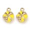 Alloy Enamel Charms, Golden, Box, 11x8.5x7.5mm, Hole: 1.2mm