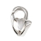 316 Stainless Steel Lobster Claw Clasps, Heart, Stainless Steel Color, 13x9x4mm, Hole: 2x1.2mm