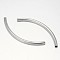Curved Brass Tube Beads, Platinum, 50x3mm, Hole: 2mm