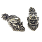 2Pcs Outdoor EDC Tool Brass Parachute Rope European Beads, Large Hole Beads, Orcish Warrior Head, Antique Silver, 44.5x19x35mm, Hole: 6mm