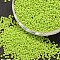 8/0 Glass Seed Beads, Grade A, Round, Opaque Colours, Green Yellow, 2.8~3.2mm, Hole: 1.0mm, about 1500pcs/50g
