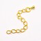 Brass End Chains, Golden, 55~65mm, links: 4mm wide, 5mm long, 0.6mm thick