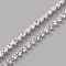 Iron with Glass Rhinestone Strass Chains, Rhinestone Cup Chains, Silver, Crystal, 2.5x2.5mm, about 32.81 Feet(10m)/pc